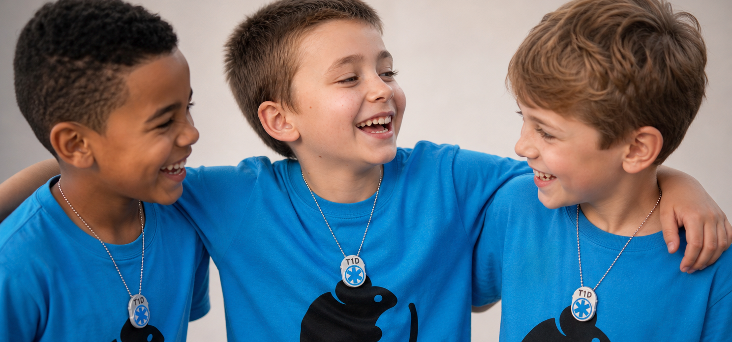 Three children with Type 1 diabetes